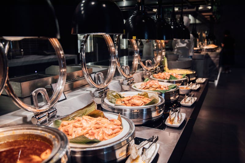 Pizza catering buffet station